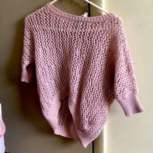 Pink rose short sleeve sweater